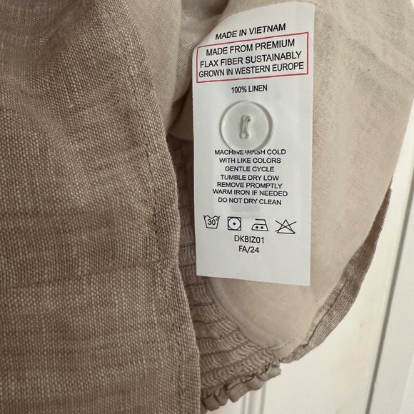 NWT Quince 100% European Linen Fitted Tank | Size S | Color Flax - Picture 6 of 8